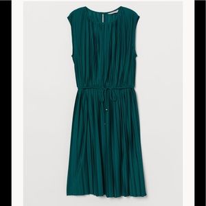 H&M Emerald Green Pleated Dress